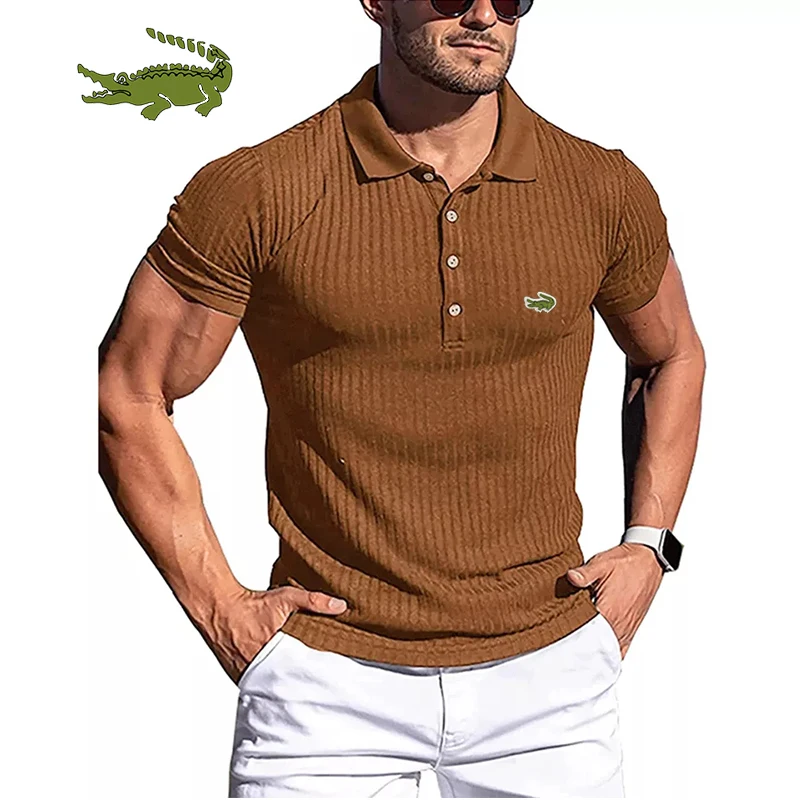 New Branded Polo Shirt Summer High-end Short-sleeved T-shirts Men's Polo Shirts Men's Tops Lapel Trend Clothes Oversized T Shirt