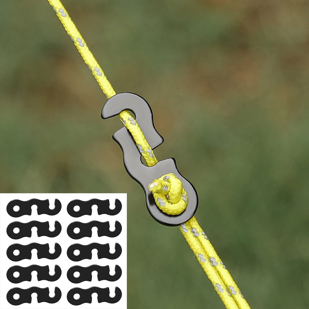 

10pcs Adjustable Camping Tent Cord Rope Buckle S Type Tensioners Fastener Kit Outdoor Camping Tents Securing Accessories