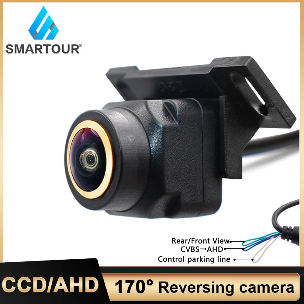 

Smartour HD Car Rear Front Side View Camera AHD CCD 170° Fisheye Golden Lens Night Vision Car Reversing Backup Universal Camera