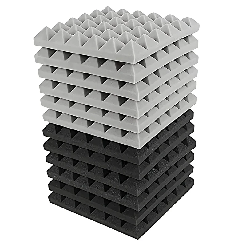 

12 Pcs Acoustic Foam Board Soundproof Wallboard Pyramid Soundproof Cotton For Acoustic Treatment In Recording Studio