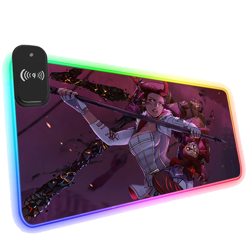 

Беспроводной игровой коврик для мыши APEX Legends, RGB подсветка для телефона, мягкий светящийся коврик для ноутбука с подсветсветодиодный, аксесс...