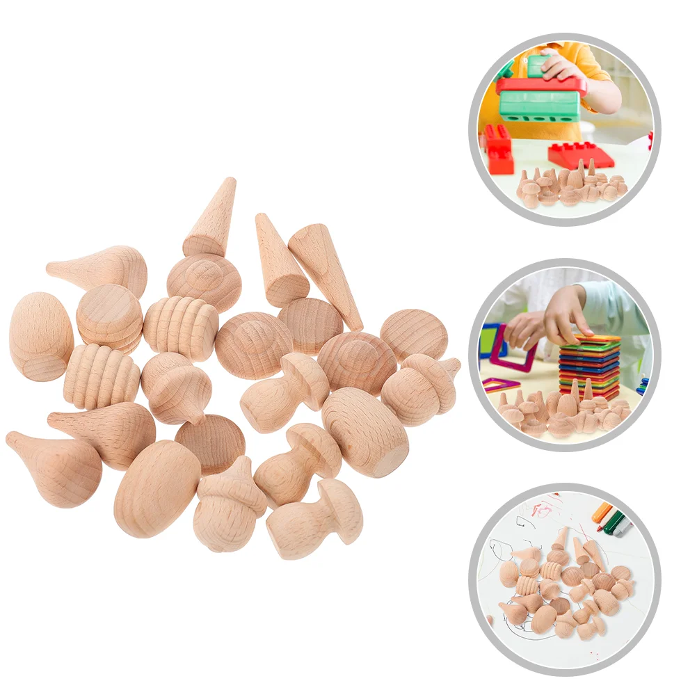 

Wooden Unfinished Mushroom Wood Ornament Diy Mushrooms Acorns Decor Christmas Graffiti Unpainted Painting Figurines Block Crafts