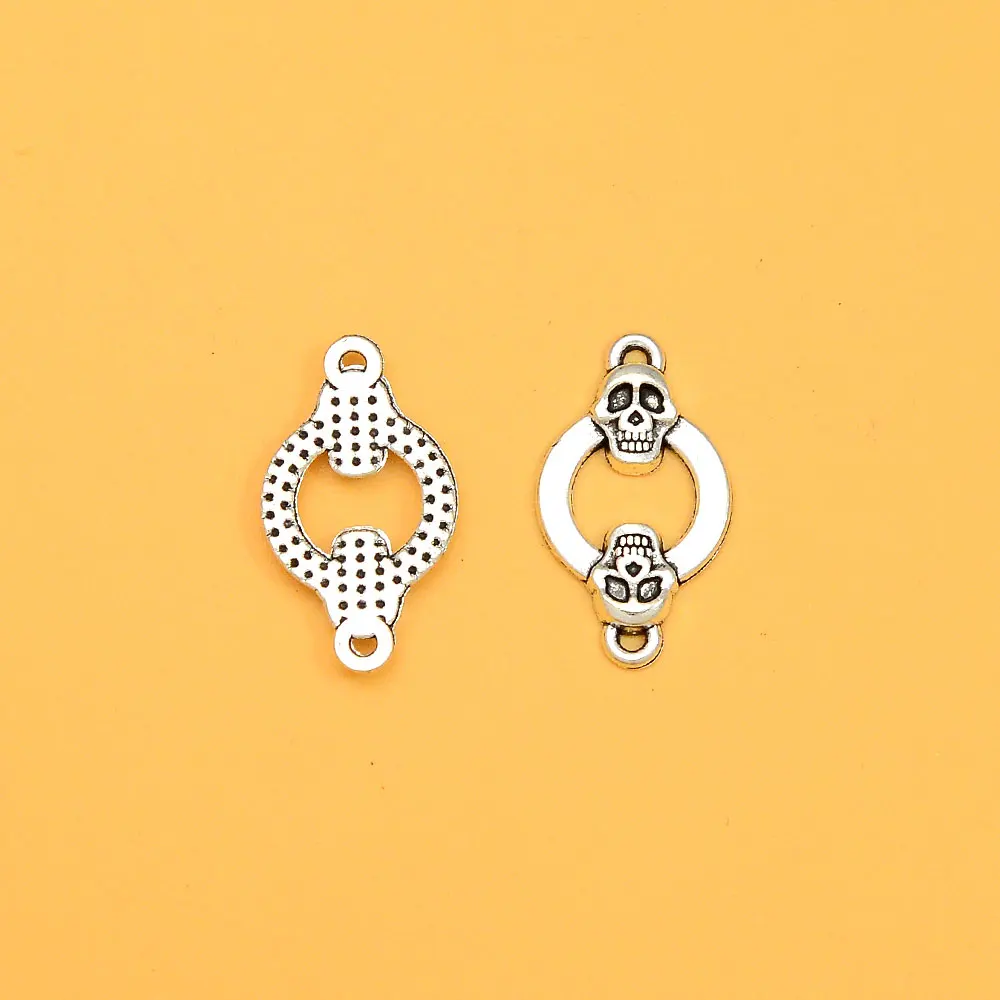 10 шт./лот 14x24 мм соединитель головы готического черепа подвески для