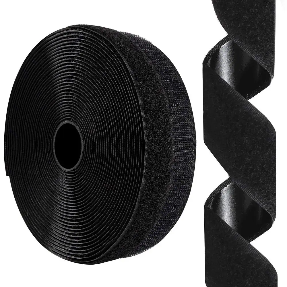

25M Hook and Loop Tape-Roll Tape Self Adhesive Strips Set with Sticky Glue Nylon Fabric Fastener For Clothing Accessories