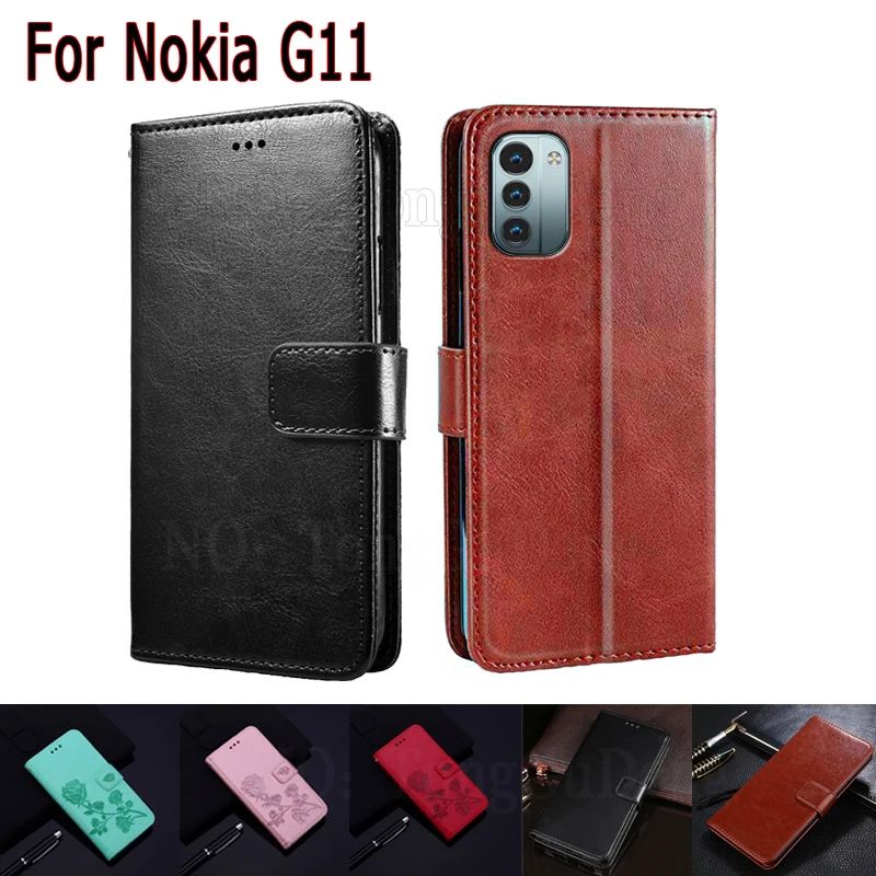 

NokiaG11 Case For Nokia G11 Cover Magnetic Card Wallet Leather Flip Protective Phone Etui Book On For Nokia G 11 Case Hoesje Bag