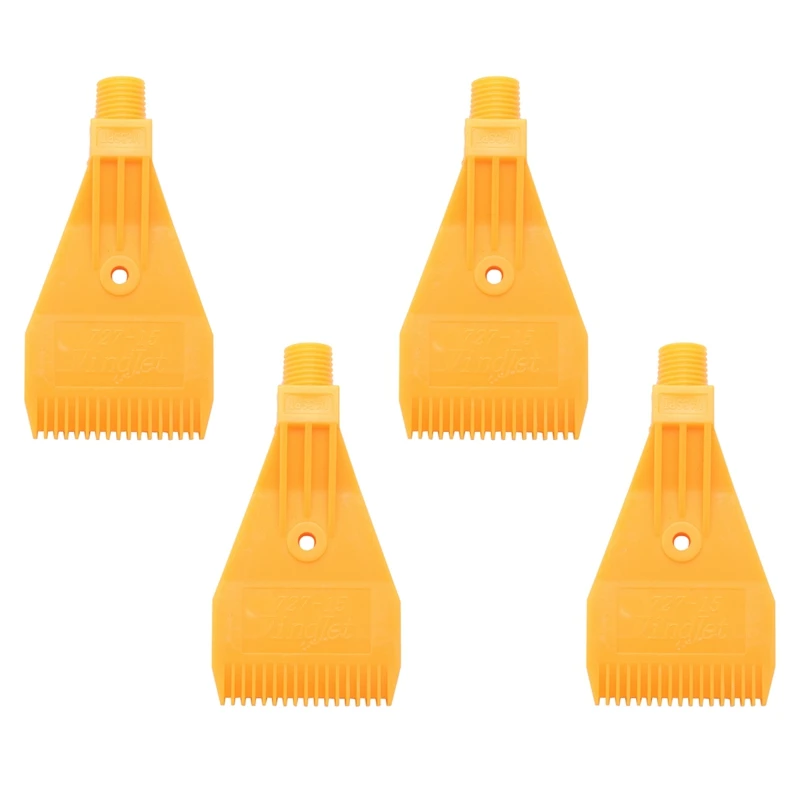 

4X 1/4BSP Male Thread ABS Single Hole Air Blow Off Flat Jet Nozzle Yellow