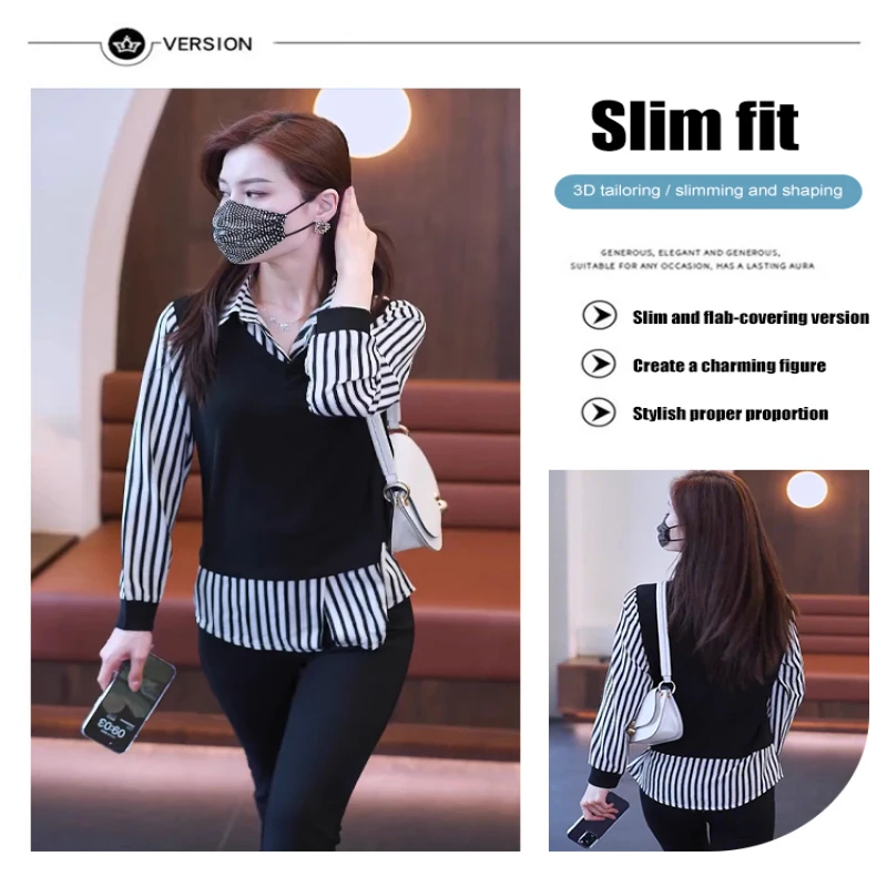 Модная блузка в полоску для женщин подчеркивает силуэт идеально подходит весны