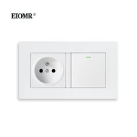 eiomr french standard light switch 146mm86mm 1 gang 1way2way stair corridor switch 16a 220v white switch wall power socket