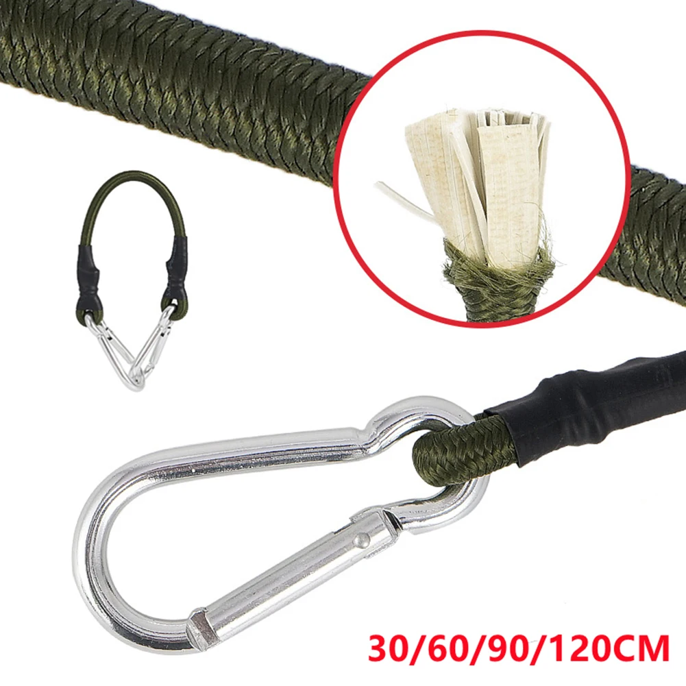 

30/60/90/120cm Carabiner Bungee Cords Karabiner Hook Cables Strap Bungie Elastic Camping Climbing Hiking Accessories Parts