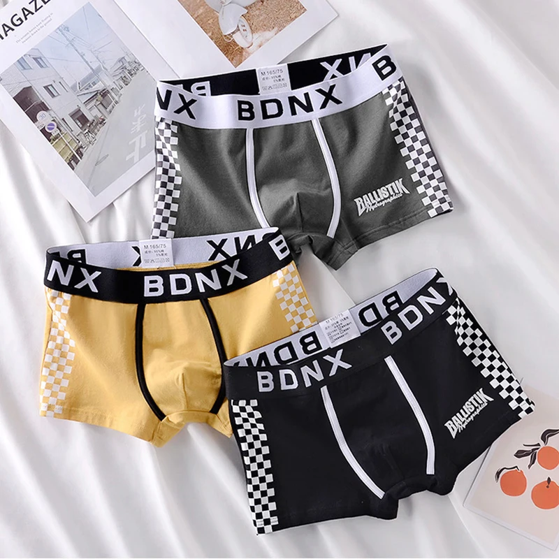 3Pcs/Lots Man Boxershorts Cotton Boxers Panties Breathable Mens Underwear Fashion Printing Brand Men Underpants Wholesale