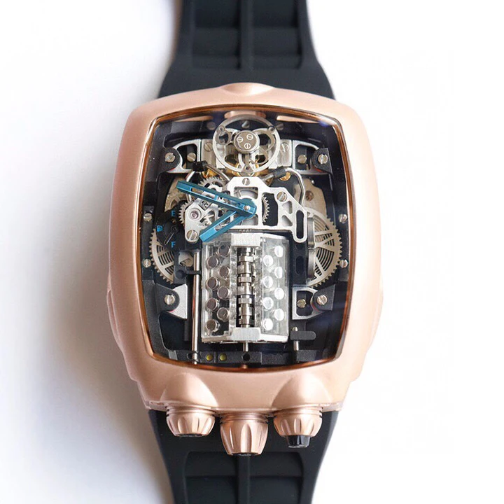 Мужские кварцевые часы астрономической серии Celestial с прозрачным дизайном на 360