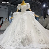 htl2314 ball gown dress with rhinestones crystal white civil wedding dress sequined beading new bridesmaid dresses brautkleider