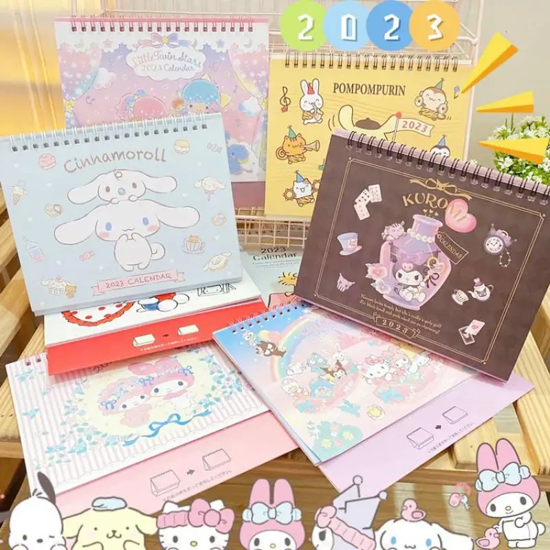 

Mymelody Kawaii Anime Sanrio 2023 Calendar Cartoon Cute Cinnamoroll Kuromi Sweet Creative Desktop Memo Best Christmas Gift
