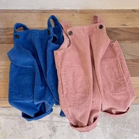 kids clothes girls overalls spring autumn solid corduroy boys bib pants for babies cotton casual young childrens clothing