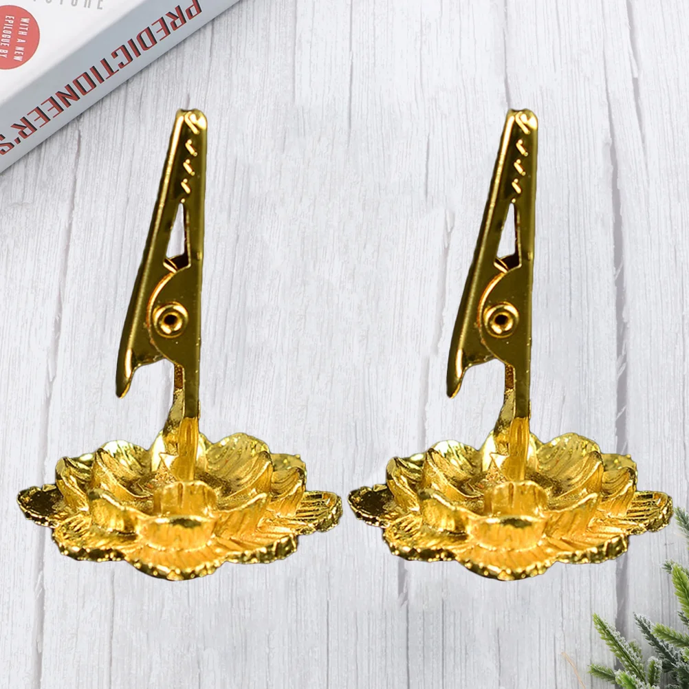 

2 Pcs Holder Dining Table Alloy Rack Clip Holder Fashioned Cone Burner