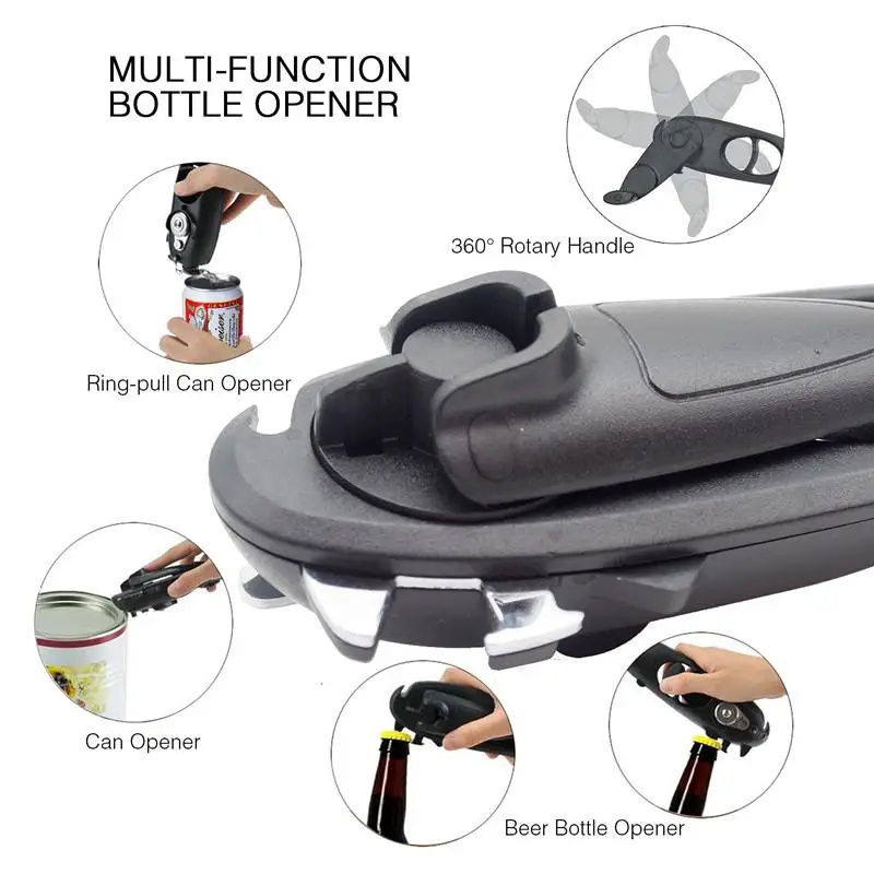 

New Multifunction Can Opener Side Cutter Beer Bottle Opening Device Manual Can Opener Suitable for Home Party Gadget Beer Opener