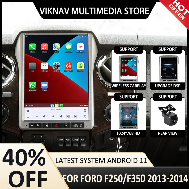 

12,1 дюймовый сенсорный экран 8 ядер Android 11 автомобильный dvd-плеер для ford f250/f350 2013-2014 gps-навигация автомобильная стереосистема dsp