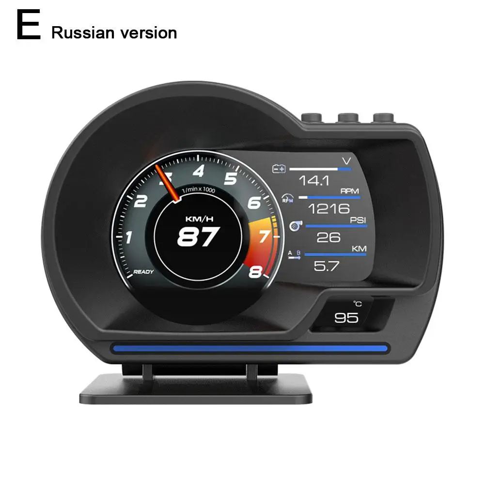 

HUD A501 OBD2 Автомобильный проекционный дисплей Умный автомобильный датчик температуры воды и масла Турбо-обрат Цифровой одометр Охранная сигнализация Автоматический измерительный дисплей