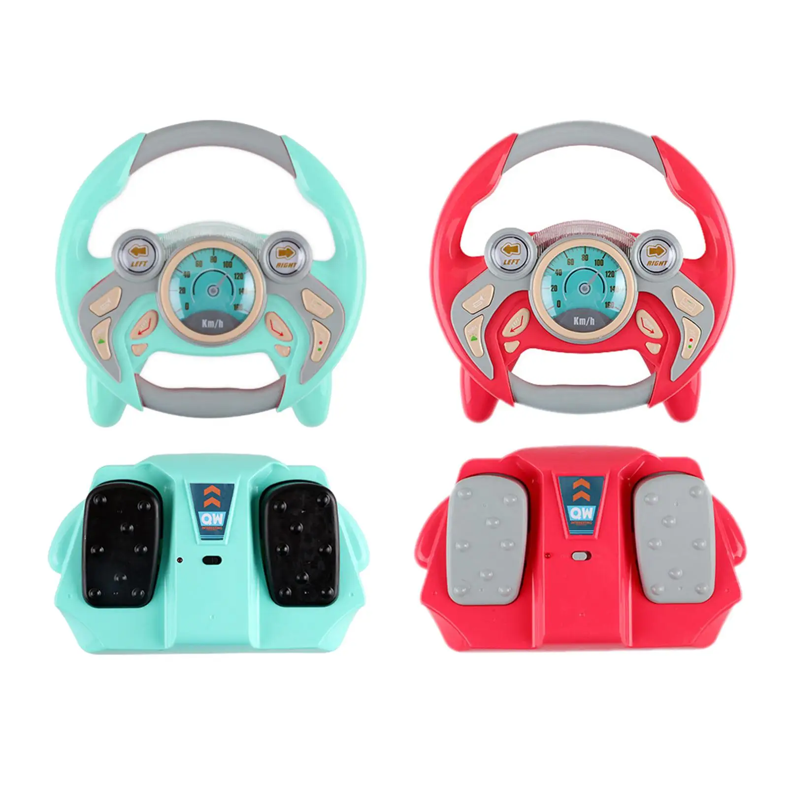 

Simulated Steering Wheel for Kids Early Educational Sounding Toy W/Music and Light Gift Driving Controller Interactive Toys