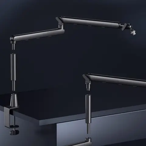 Регулируемая стрела для игровых микрофонов, подставка для микрофонов с прочным зажимом, вращающаяся на 360 градусов подвеска, подставка для микрофонов