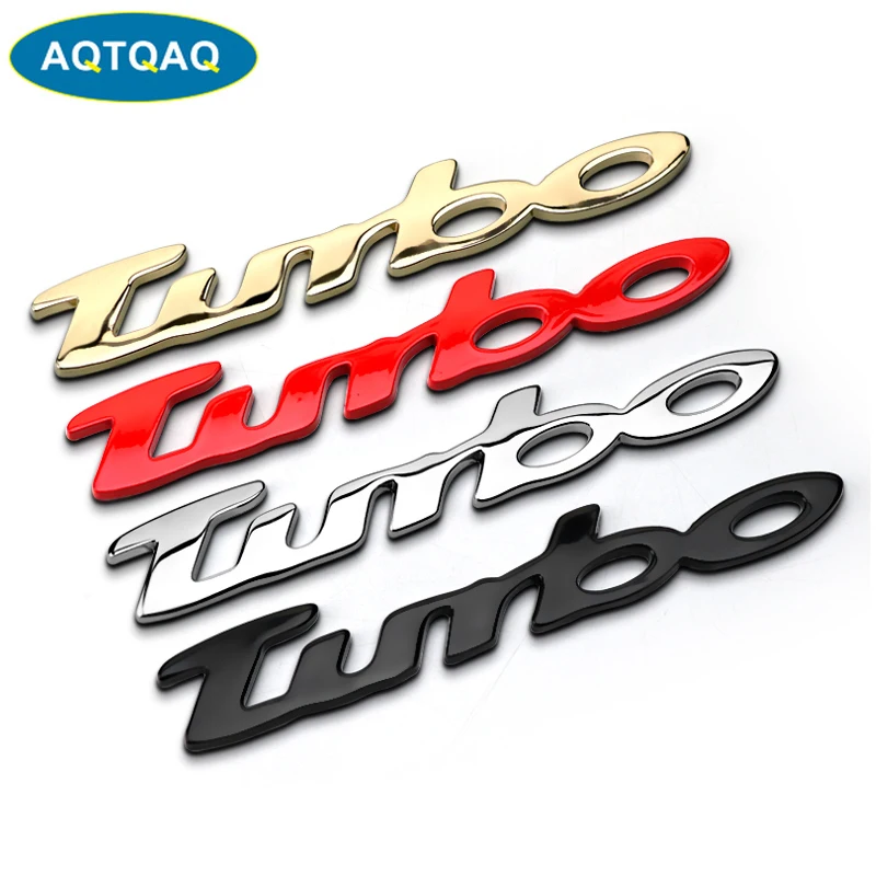 

1Pcs 3D Metal TURBO Car Side Fender Rear Trunk Emblem Badge Sticker Decals for JEEP Dodge BMW Mustang Volvo Chevrolet