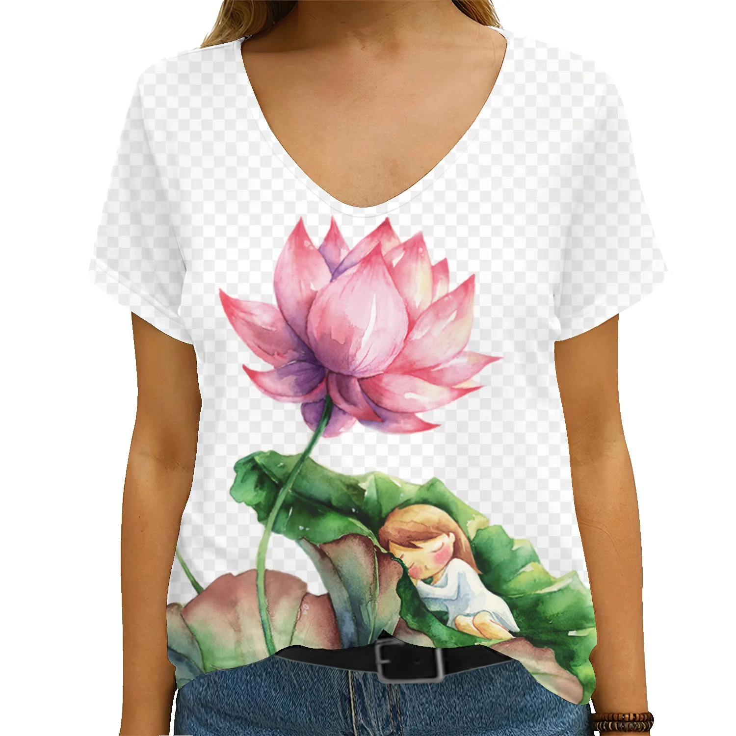 

Летняя женская модная повседневная хлопковая рубашка 3DT, акварель, ручная роспись, павлин, растительный цветок, городская женская Свободная...