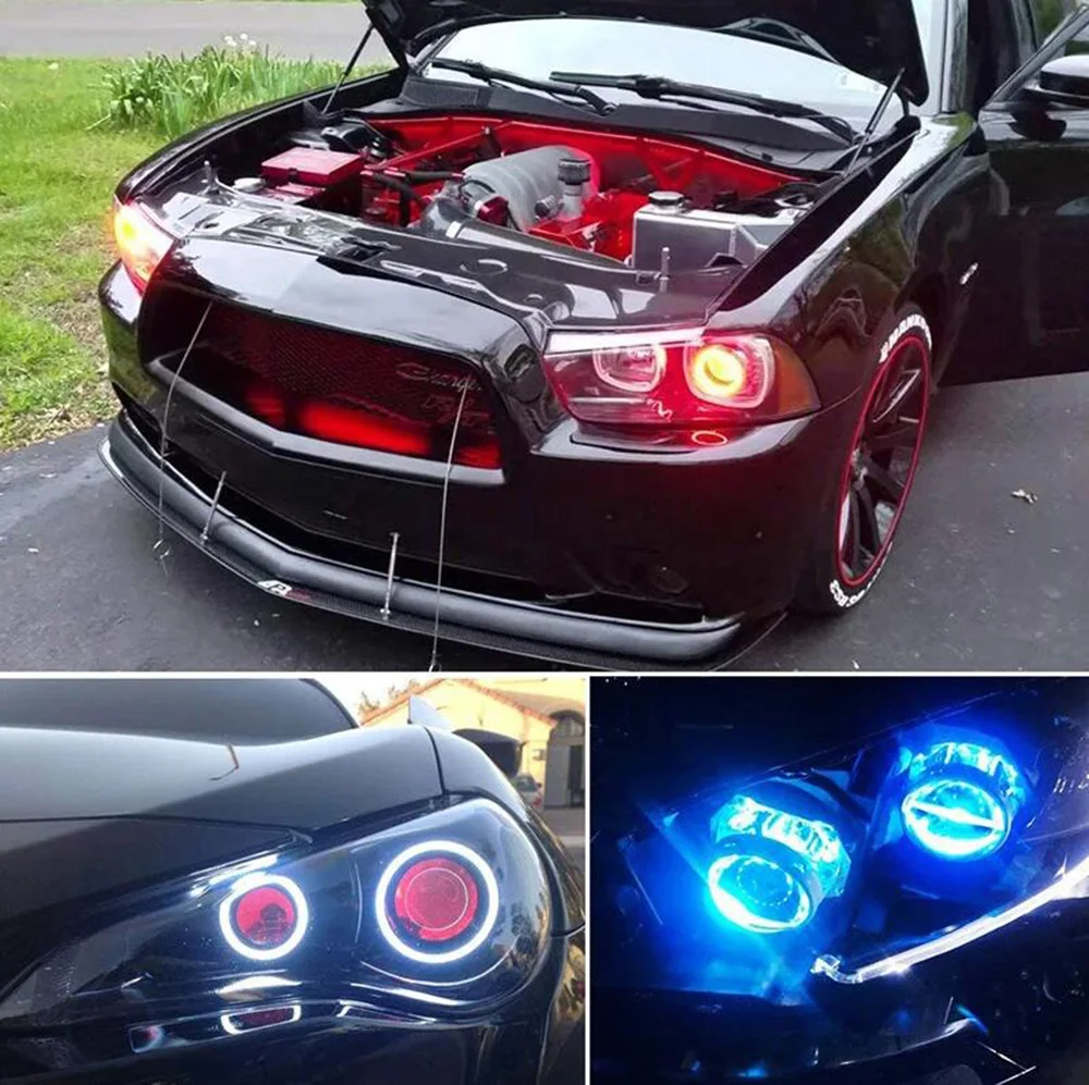 Headlight car vray red. Фара диодная 7 дюймов. Светодиодная наклейка глаз дьявола. Rgb ангельские глазки e39. Линзы с подсветкой на авто.