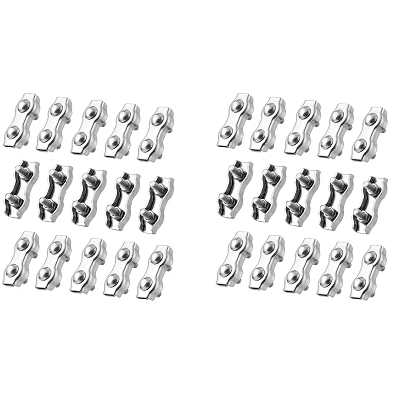 

30Pcs Poly Rope Connector,Wires Splicer Wire Cable Clamp Connector For Electric Fences