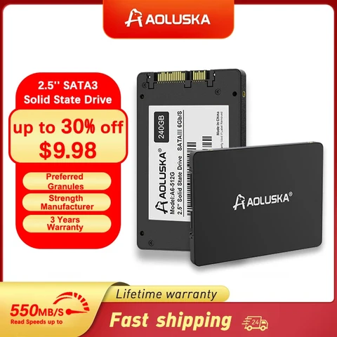 Жесткий диск AOLUSKA SSD 1 Тб SATA 3 HDD 256 ГБ 480 ГБ 500 Гб Твердотельный накопитель 240 ГБ 512 ГБ 120 Гб жесткий диск для ПК ноутбука настольного компьютера