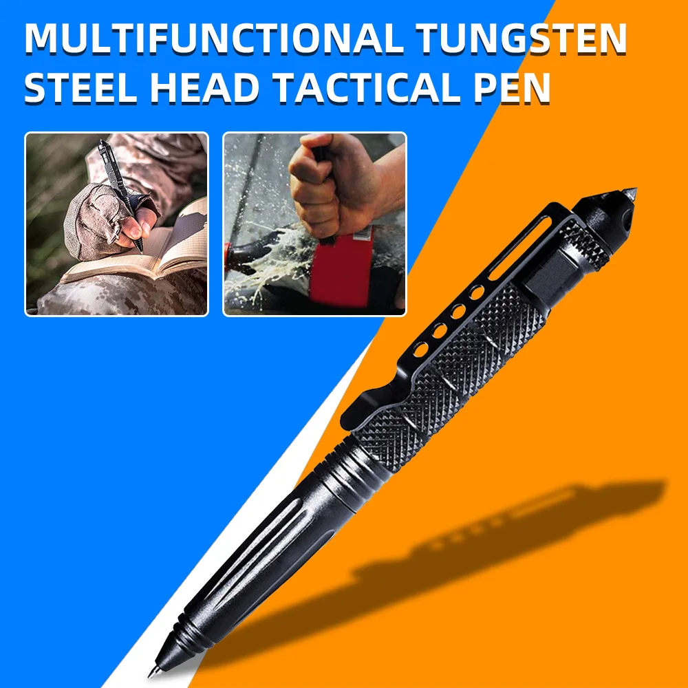 

Outdoor Multi-Function Self-Defense Pen Tungsten Steel Head Tactical Pen Broken Window Cone Survival Signature Pen Edc Tool