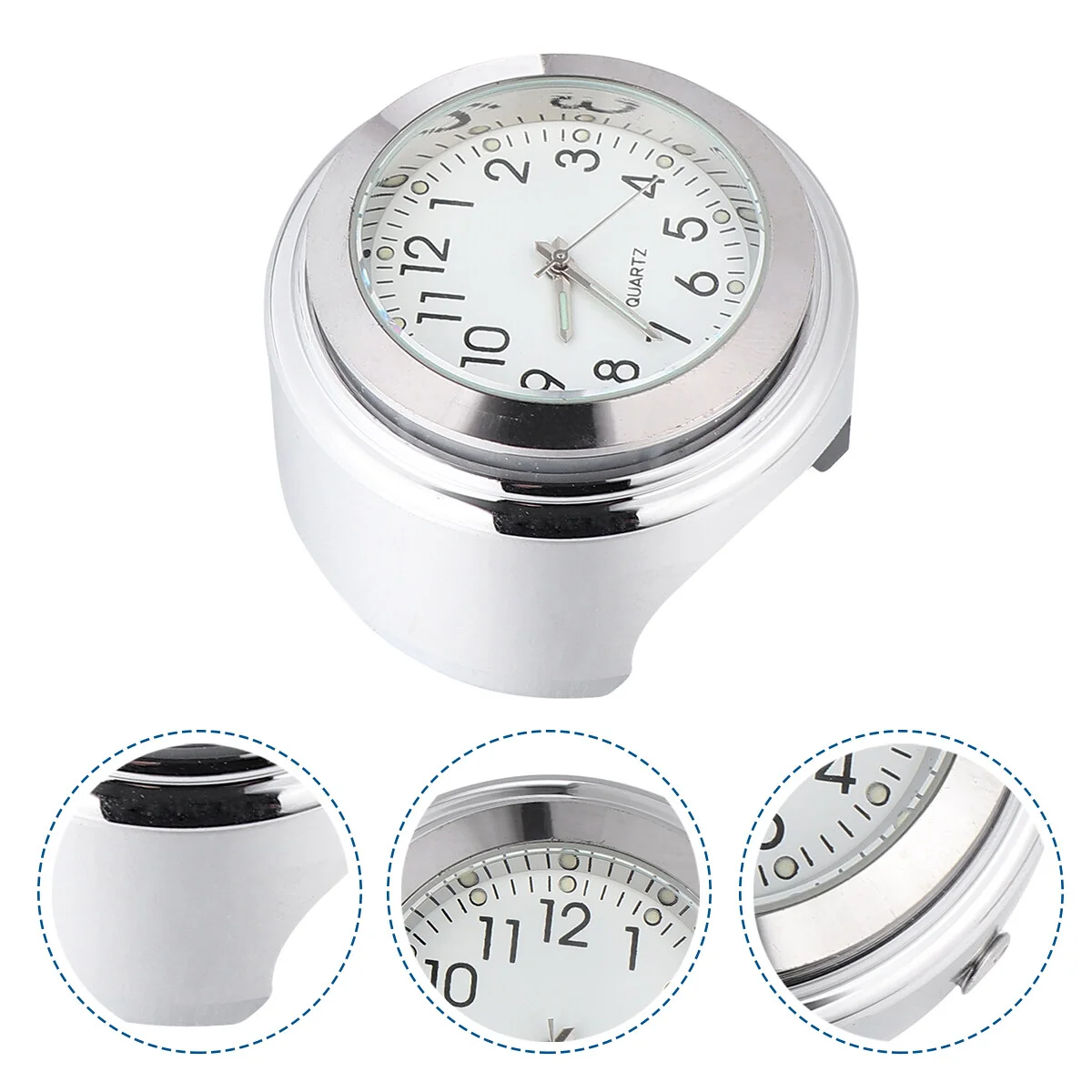 

Bike Clock Dashboard Luminous Quartz Clock Vehicle-Mounted Mini Clock (White)