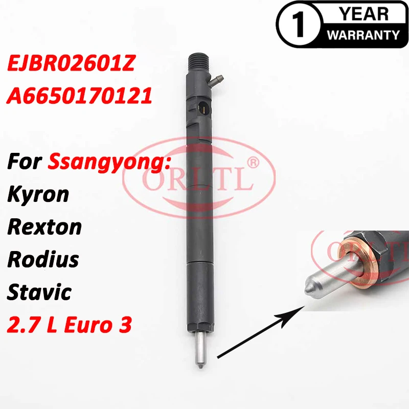 

EJBR02601Z (A6650170321) Diesel Common Rail Injector A6650170121 R02601Z 2601Z For SSANGYONG Kyron Rodius Stavic 2.7L