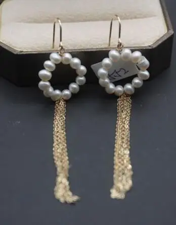 

Женские Висячие серьги с натуральным жемчугом, 14 дюймов