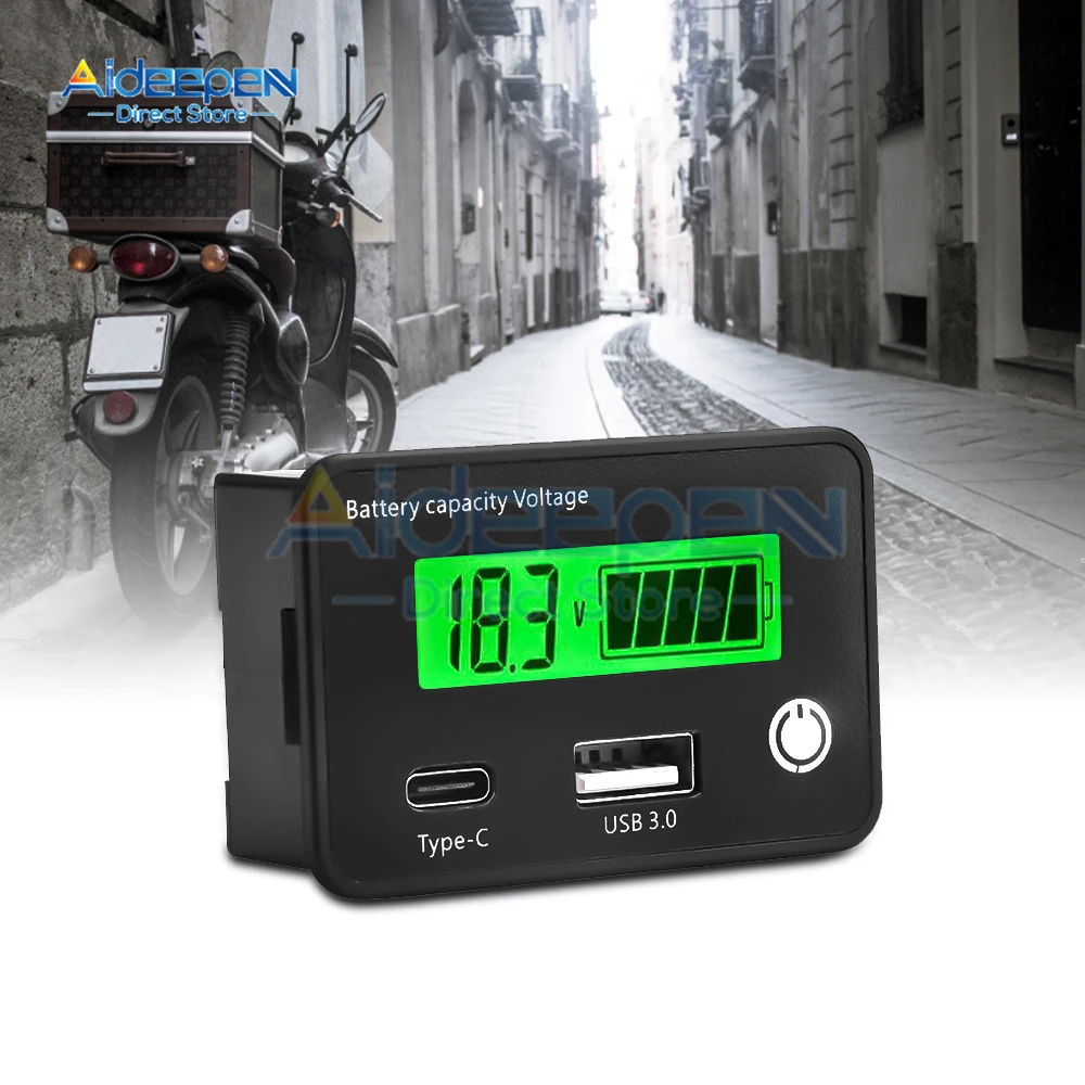 Индикатор емкости аккумулятора DC8-30V измерение