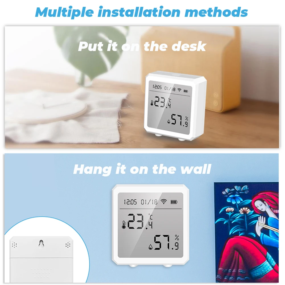 

WiFi Hygrometer Sensor Compatible with Alexa Google Home IR Controller Real-time Monitoring IR Device for Air-Conditioned TV Fan