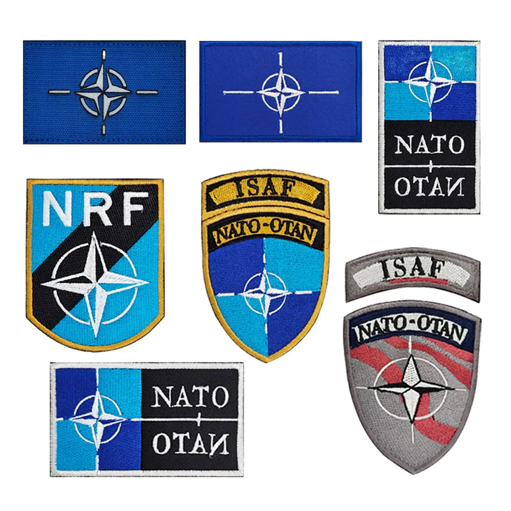 

OTAN NATO Flag Patches Embroideried Hook Loop Patches for Clothes Military Tactical Embroidery Badge Armband Backpack Stickers