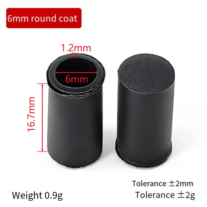 Диаметр 6 мм ~ 120 круглый черный ПВХ мягкая резиновая втулка внешняя заглушка
