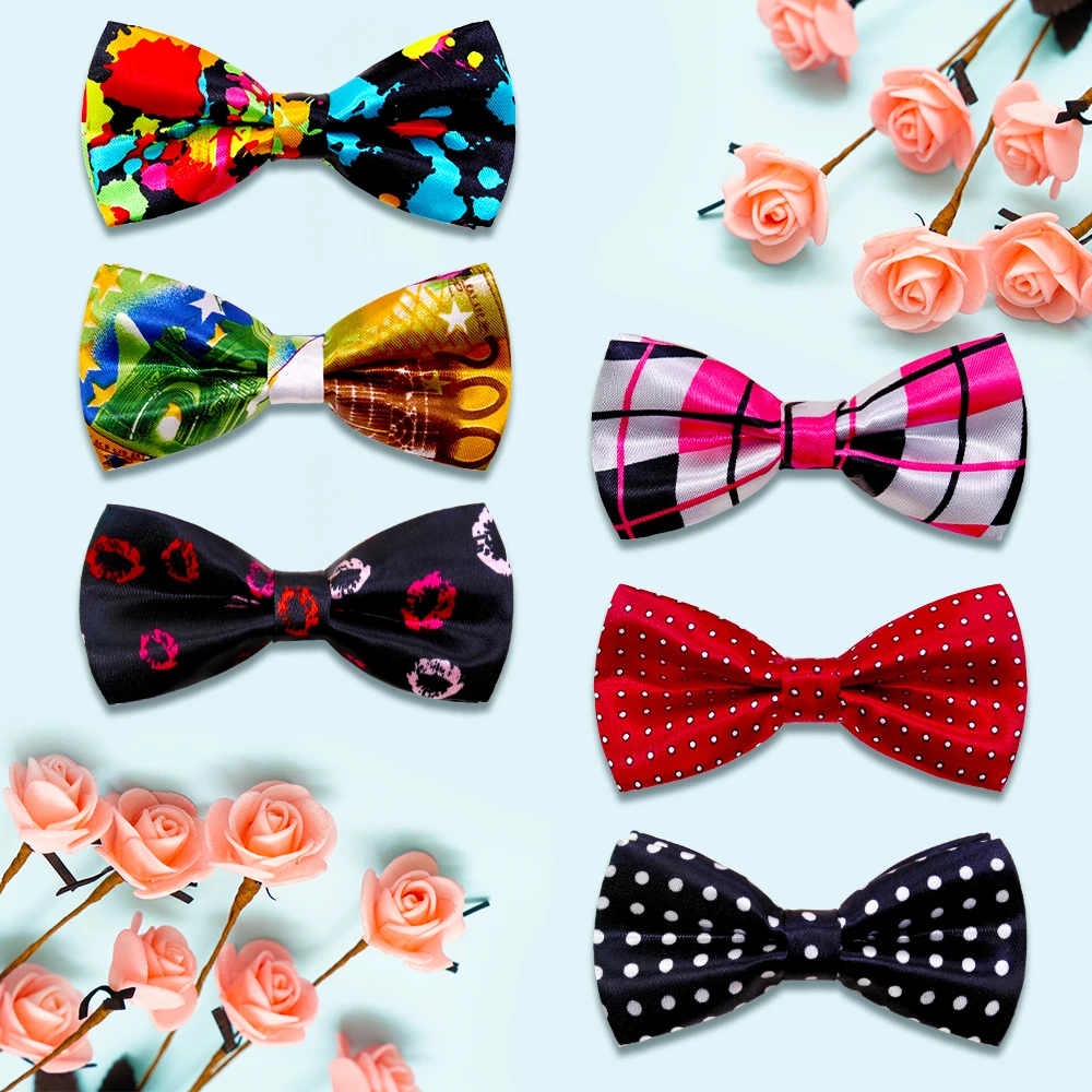 New 50/100 pcs Dog Collar Bow Tie Double Dog Bows Dog Supplies Removable Pet Dog Bowties Collar Decoration Pet  Accessories images - 6