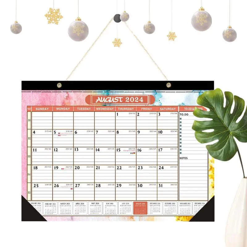 

Настенный календарь 2024 года, простой ежемесячный настенный календарь 12 месяцев, календарь для дома, школьного класса, цветной календарь для