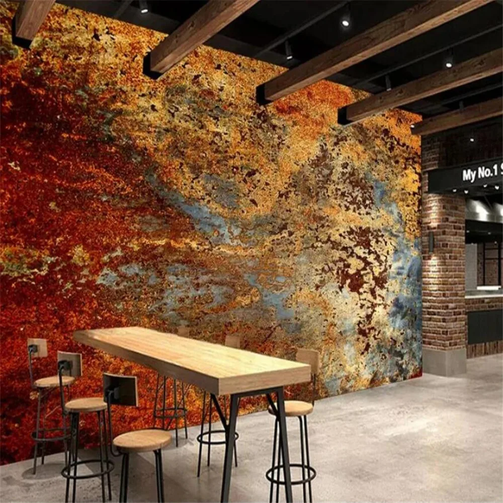 Пользовательские ржавые Настенные обои 3d фрески Европа Ретро промышленный ветер