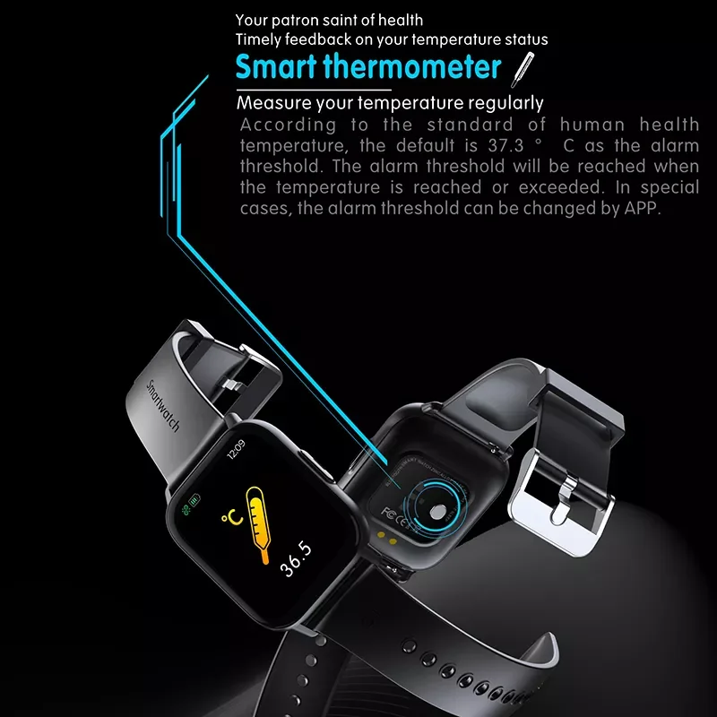 

2022 Smart Watch Men Full Touch Blood Oxygen Temperature Measurement Music Playback Heart Rate Waterproof Smartwatch For Android