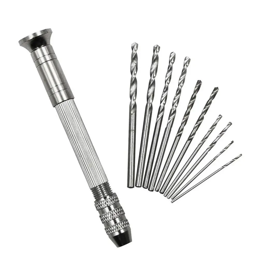 

11Pcs/Set Hand Drill Chuck High Quality Hand Drill Twist Drill Bit Practical Punch Model DIY Tool Durable Woodworking Hand Tools