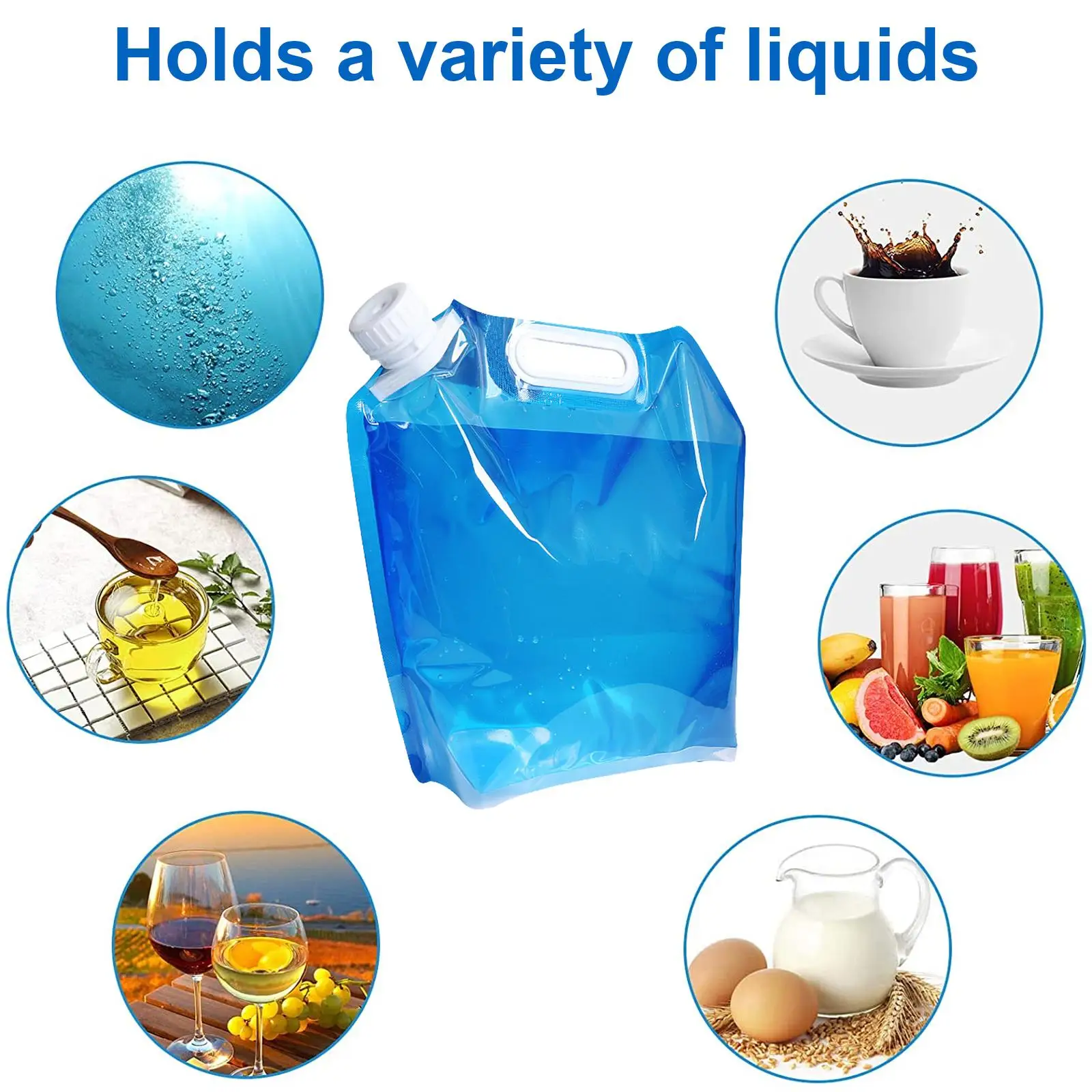 

1/5pcs 5L/10L Foldable Water Container Bag Bottles Survival Emergency Sport Water Storage Bag Outdoor Cooking Picnic BBQ Tank
