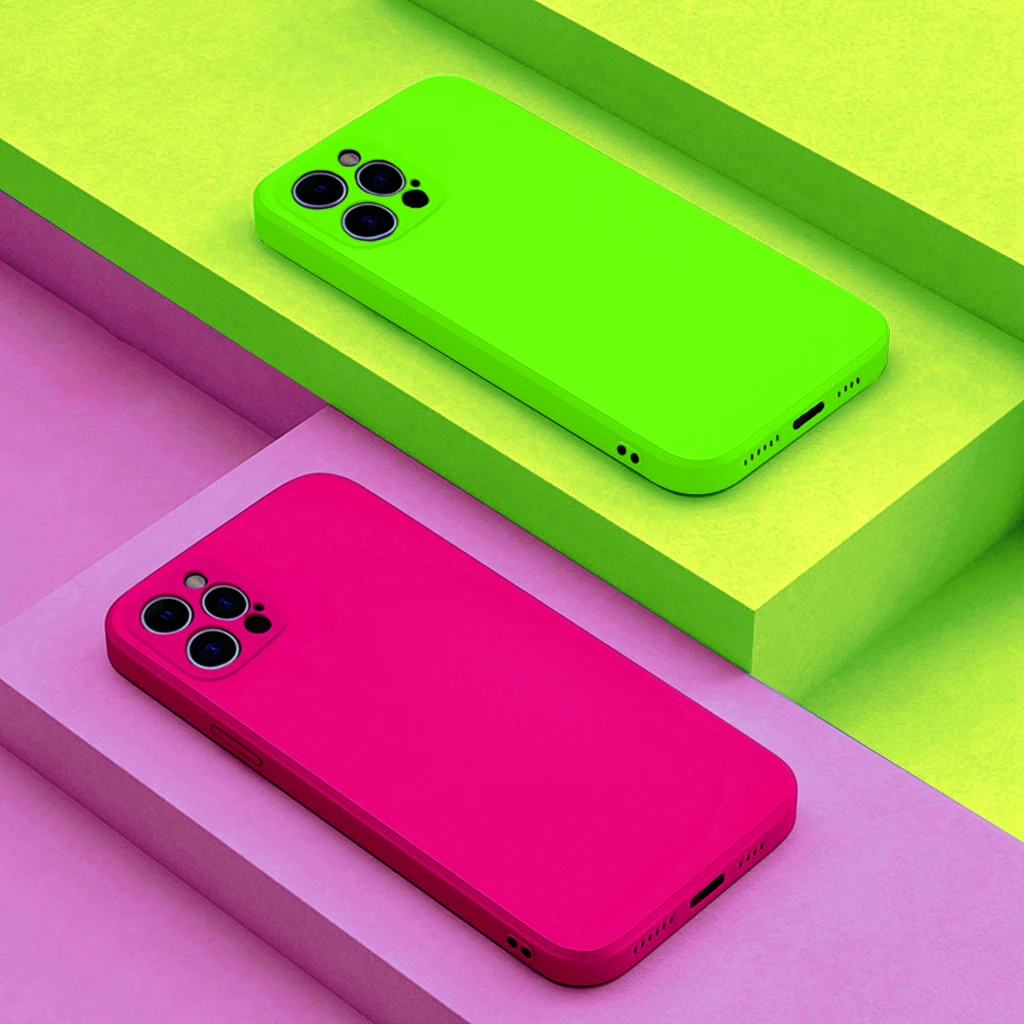 

New Fashion Square Liquid Silicone Case For iPhone 14 13 11 12 Pro Max Mini X XS Max XR 7 8 Plus SE 2020 Shockproof Cover funda