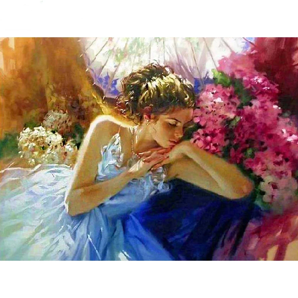 

YIBRIGHT 5D DIY Diamond Embroidery Woman Flower Mosaic Full Square/Round Diamond Painting Rhinestone Home Decor