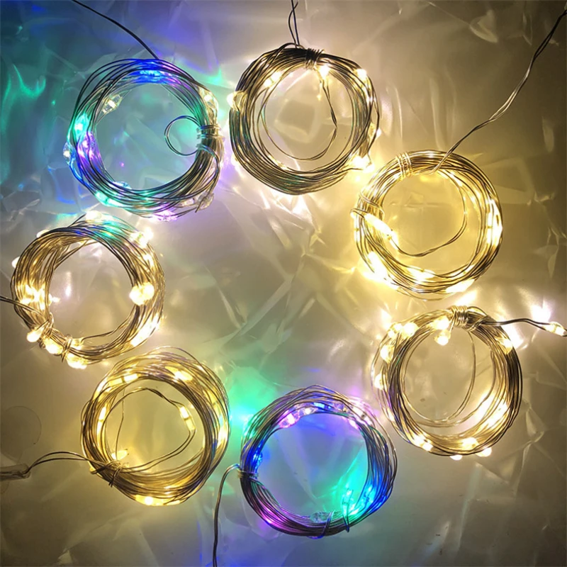 

1M 2M Copper Wire LED String Lights Fairy Christmas Decorations for Home Wedding Party Decoration Navidad 2022 Holiday Lighting