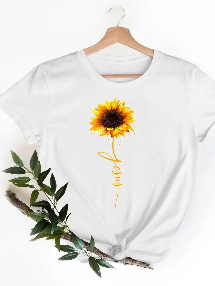

Clothing Women T Clothes Print T-shirts Short Sleeve Ladies Summer Flower Letter 90s Cute Casual Fashion Female Graphic Tee