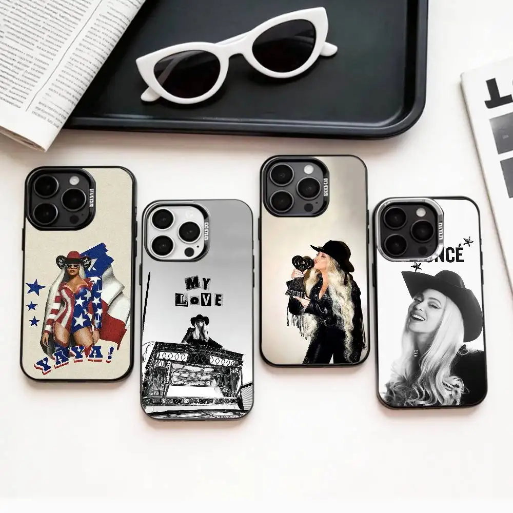 Фото Чехол для телефона B-Beyonce Cowboy для iPhone 17, 16, 15, 14, 13, 12, 11 Plus, Pro Max, цветной, с серебряным покрытием внутри №1