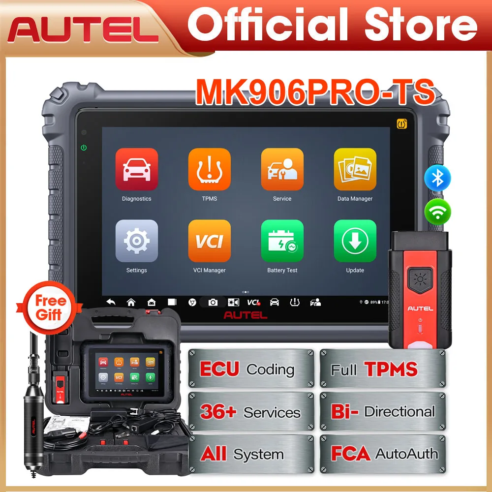 Автомобильный диагностический Autel MaxiCOM MK906 Pro-TS полный TPMS автоматический диагностический сканер инструмент для кодирования ключей обновление MS906BT/MS906TS