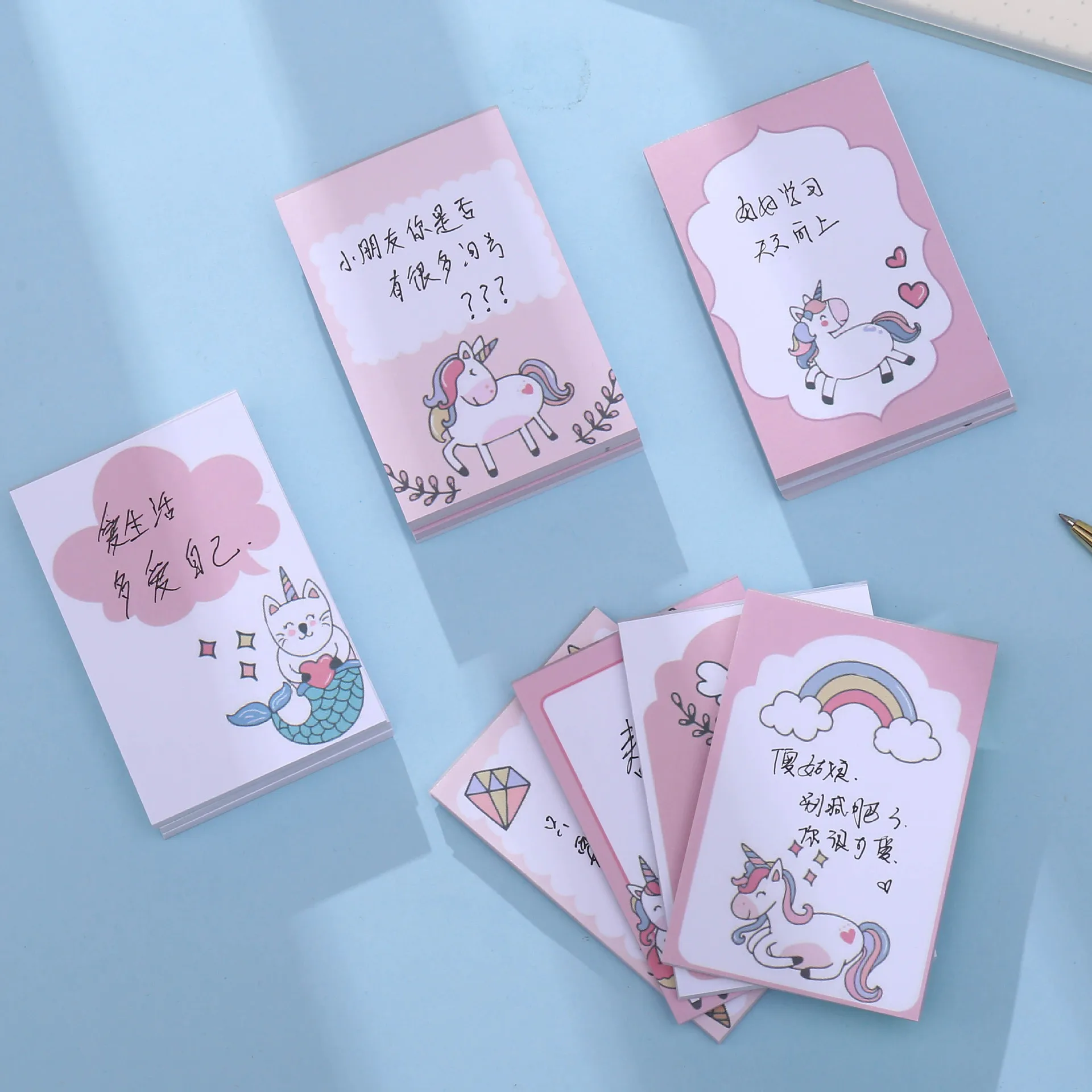 

Korean Creative Unicorn Tearable Sticky Notes Memo Pad Paper Students Cute School Supplies Kawaii Stationary Office Accessories